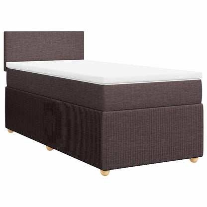 Giroletto a Molle con Materasso Marrone Scuro 90x190cm Tessuto | homemem39