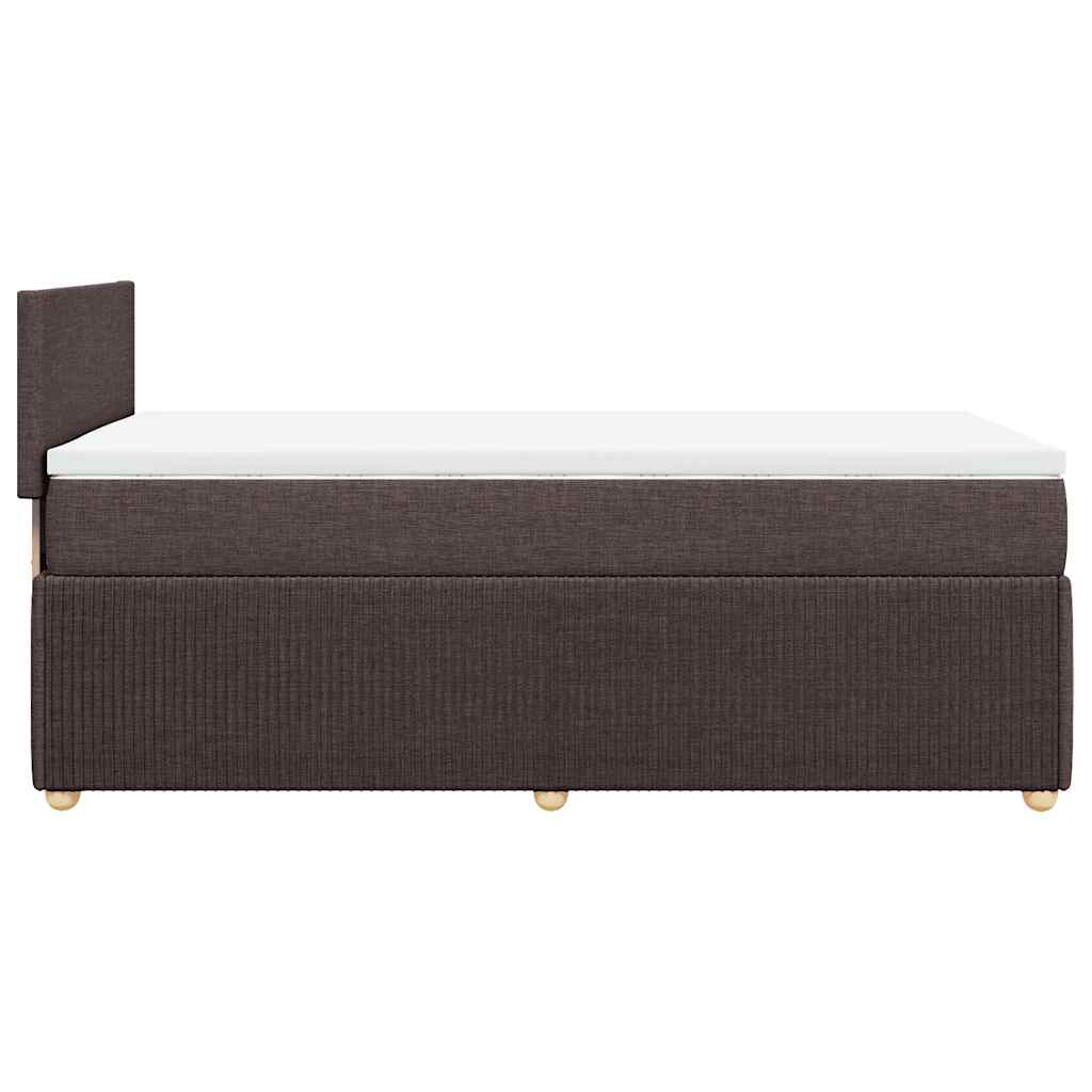 Giroletto a Molle con Materasso Marrone Scuro 90x190cm Tessuto | homemem39