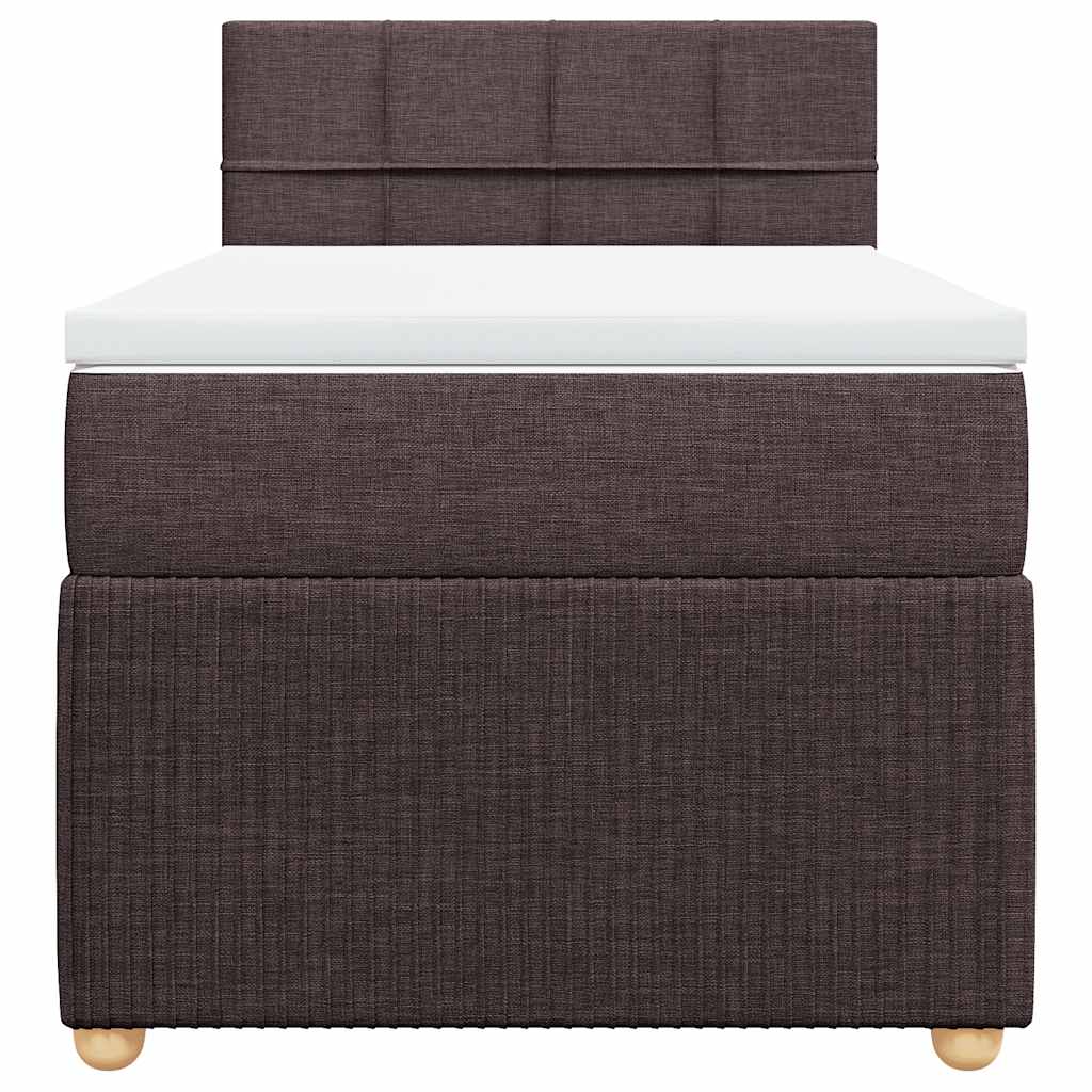Giroletto a Molle con Materasso Marrone Scuro 90x190cm Tessuto