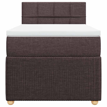 Giroletto a Molle con Materasso Marrone Scuro 90x190cm Tessuto