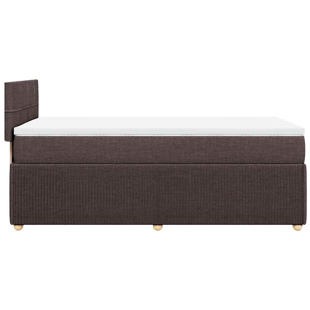 Giroletto a Molle con Materasso Marrone Scuro 90x190cm Tessuto