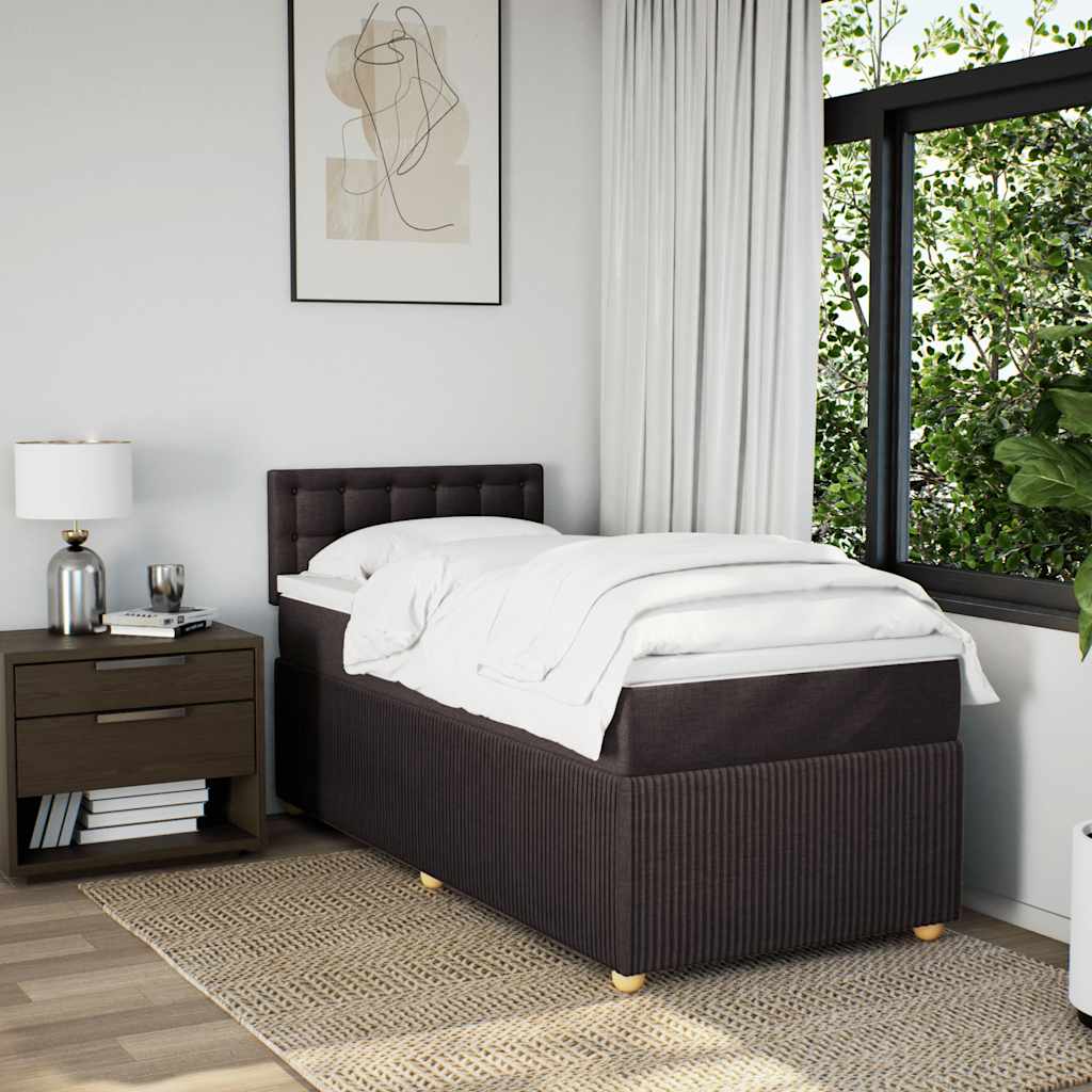 Giroletto a Molle con Materasso Marrone Scuro 90x190cm Tessuto | homemem39