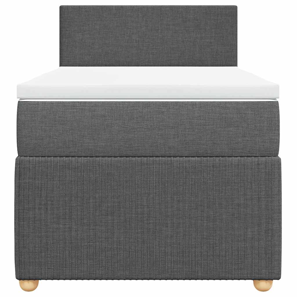 Giroletto a Molle con Materasso Grigio Scuro 90x200 cm Tessuto