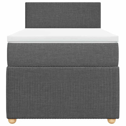 Giroletto a Molle con Materasso Grigio Scuro 90x200 cm Tessuto