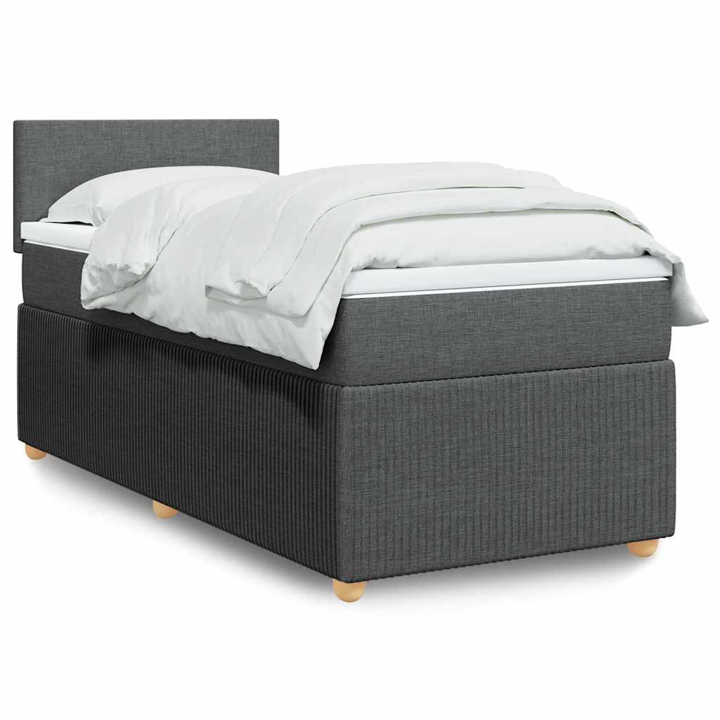 Giroletto a Molle con Materasso Grigio Scuro 90x200 cm Tessuto | homemem39