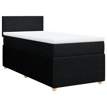 Giroletto a Molle con Materasso Nero 90x200 cm in Tessuto