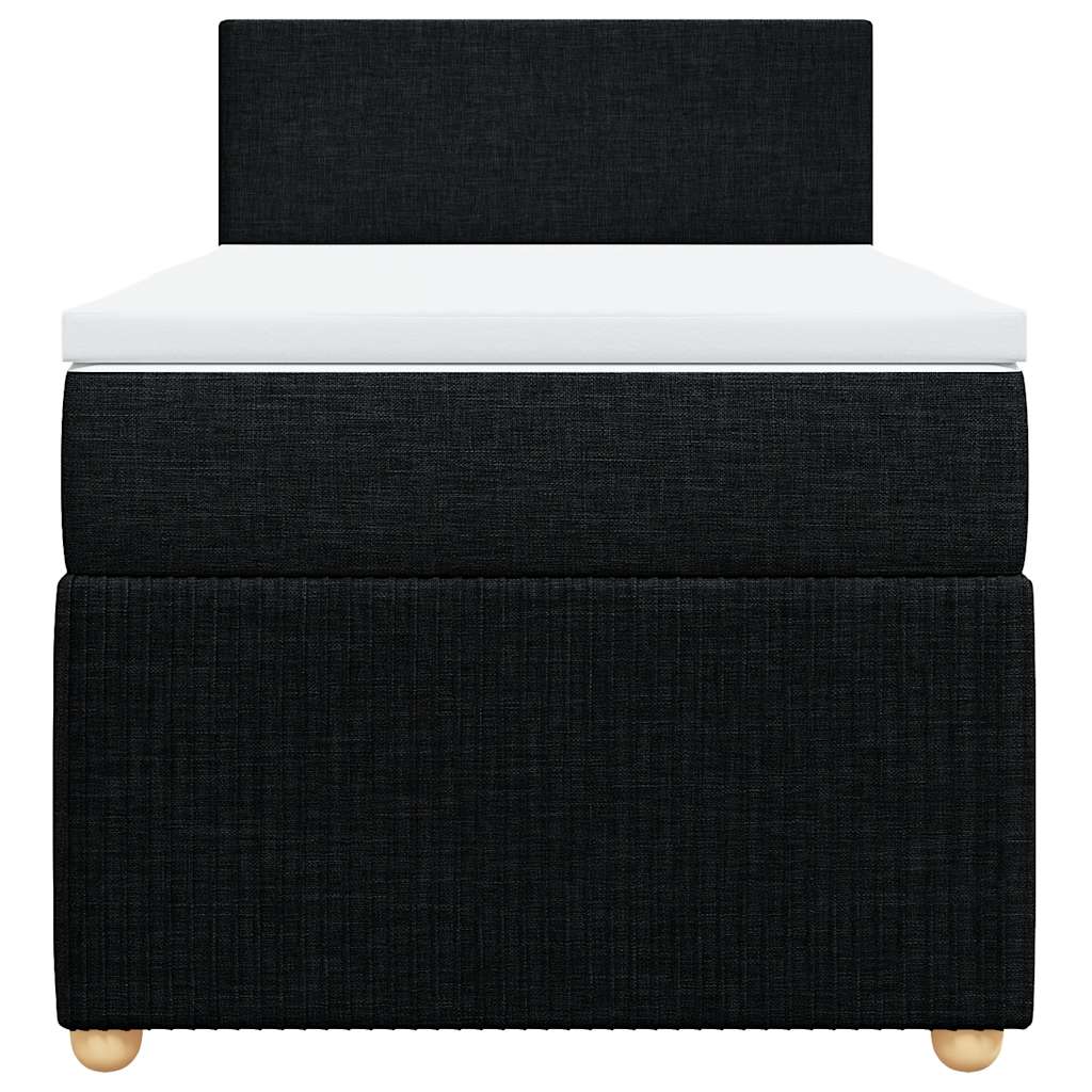 Giroletto a Molle con Materasso Nero 90x200 cm in Tessuto