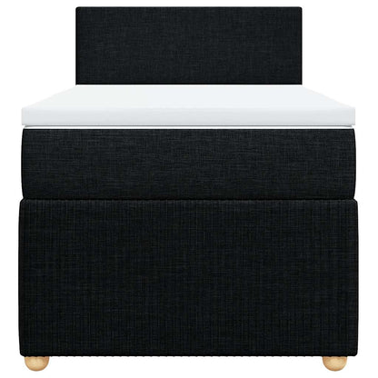 Giroletto a Molle con Materasso Nero 90x200 cm in Tessuto