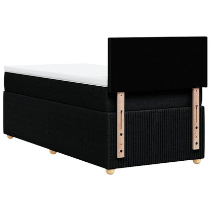 Giroletto a Molle con Materasso Nero 90x200 cm in Tessuto