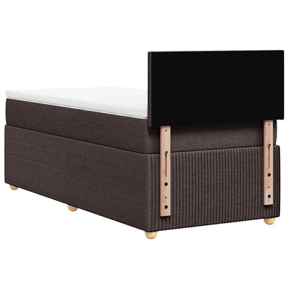Giroletto a Molle con Materasso Marrone Scuro 90x200 cm Tessuto