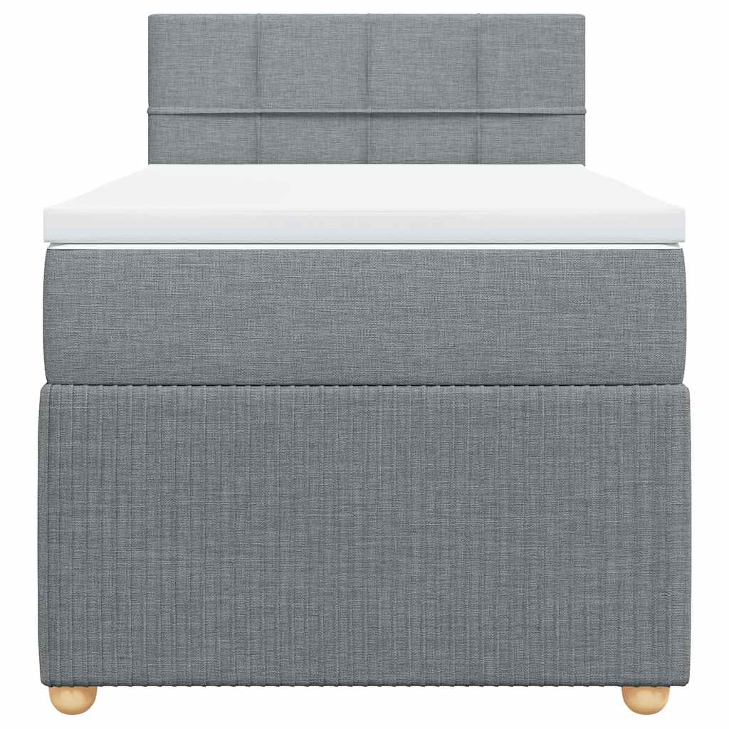Giroletto a Molle con Materasso Grigio Chiaro 90x200 cm Tessuto