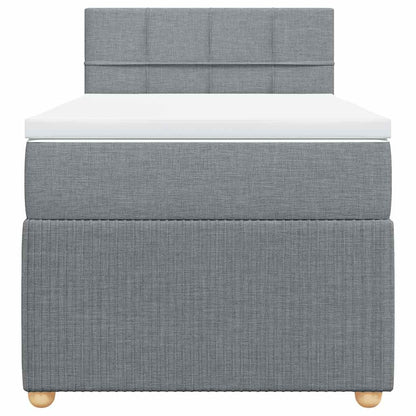 Giroletto a Molle con Materasso Grigio Chiaro 90x200 cm Tessuto