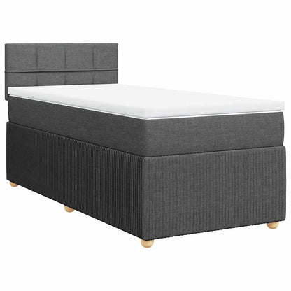 Giroletto a Molle con Materasso Grigio Scuro 90x200 cm Tessuto
