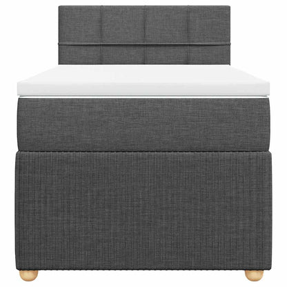 Giroletto a Molle con Materasso Grigio Scuro 90x200 cm Tessuto