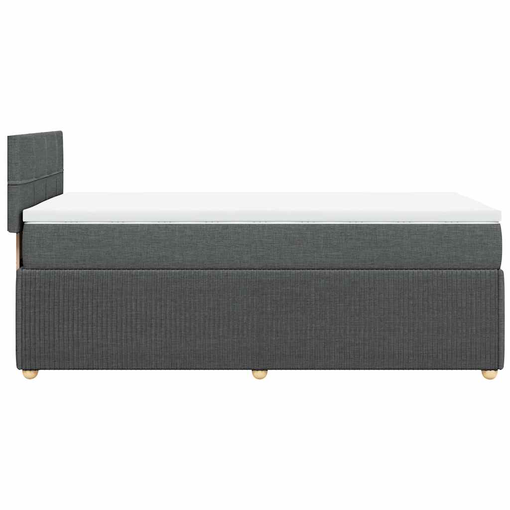 Giroletto a Molle con Materasso Grigio Scuro 90x200 cm Tessuto
