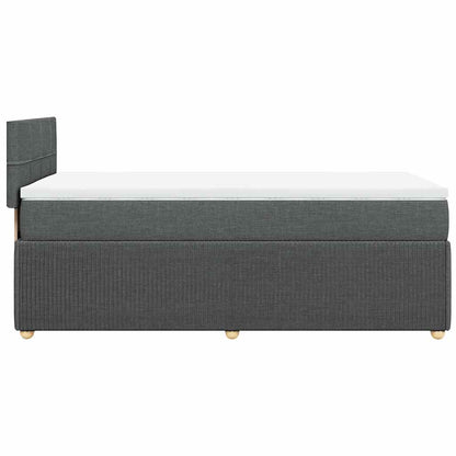 Giroletto a Molle con Materasso Grigio Scuro 90x200 cm Tessuto