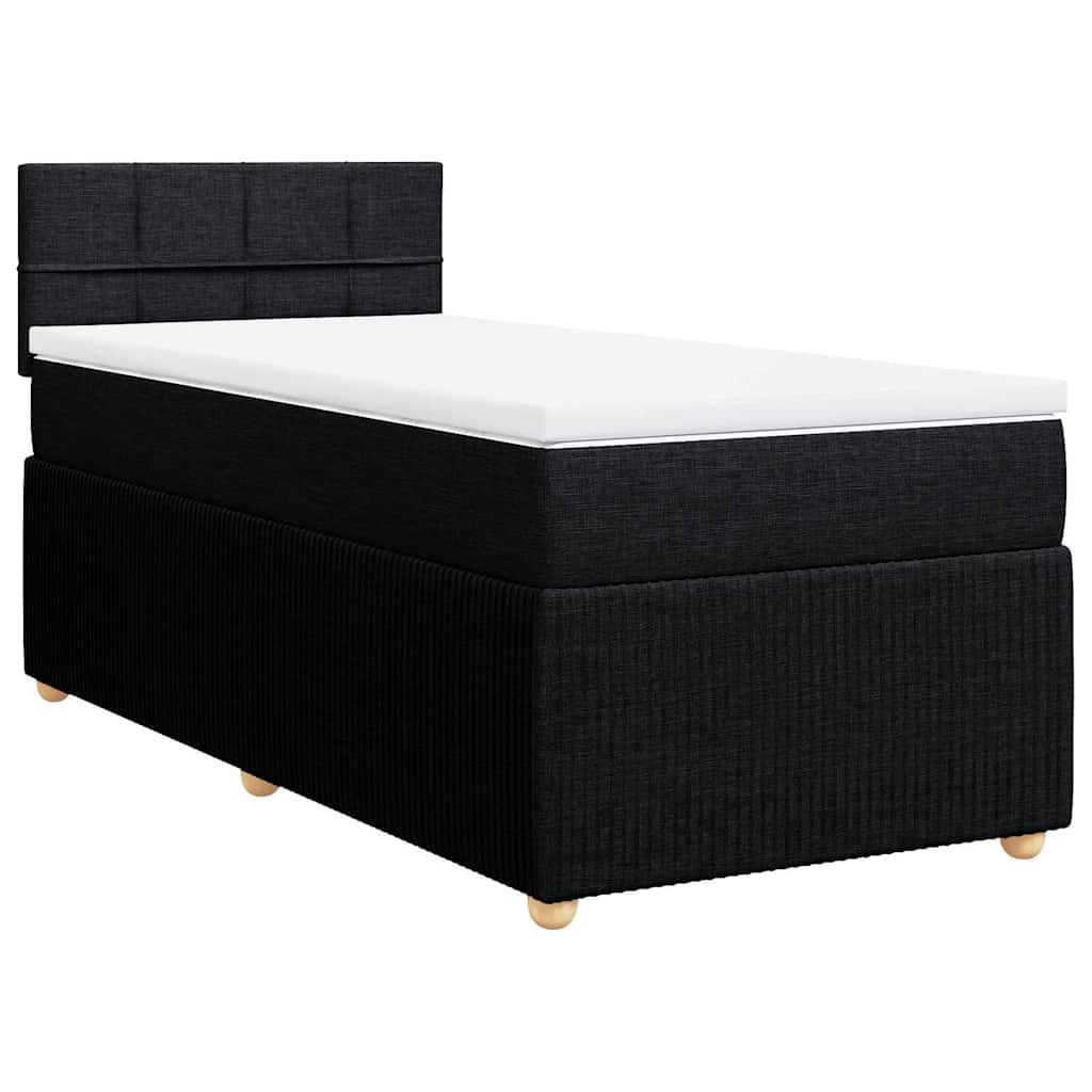 Giroletto a Molle con Materasso Nero 90x200 cm in Tessuto