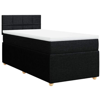 Giroletto a Molle con Materasso Nero 90x200 cm in Tessuto