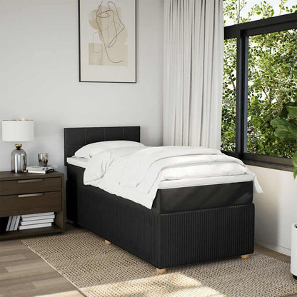 Giroletto a Molle con Materasso Nero 90x200 cm in Tessuto