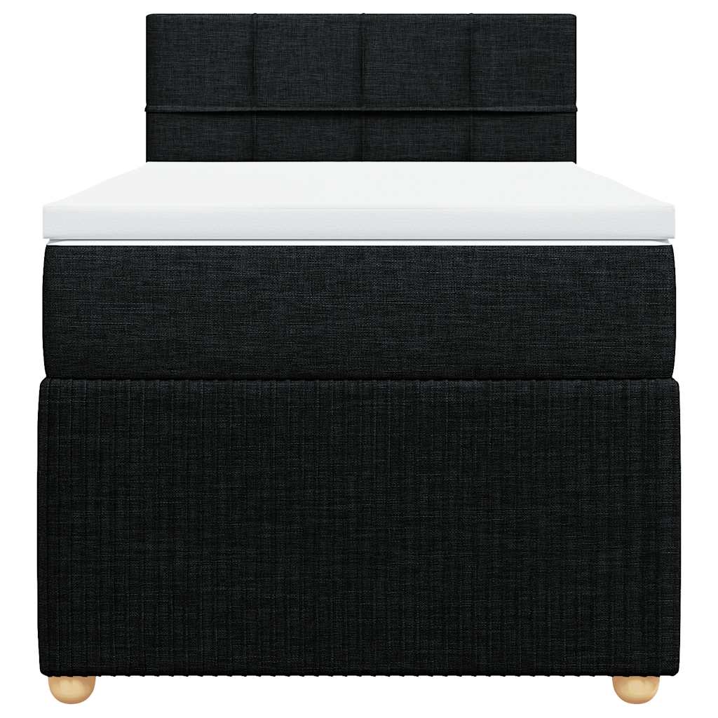Giroletto a Molle con Materasso Nero 90x200 cm in Tessuto