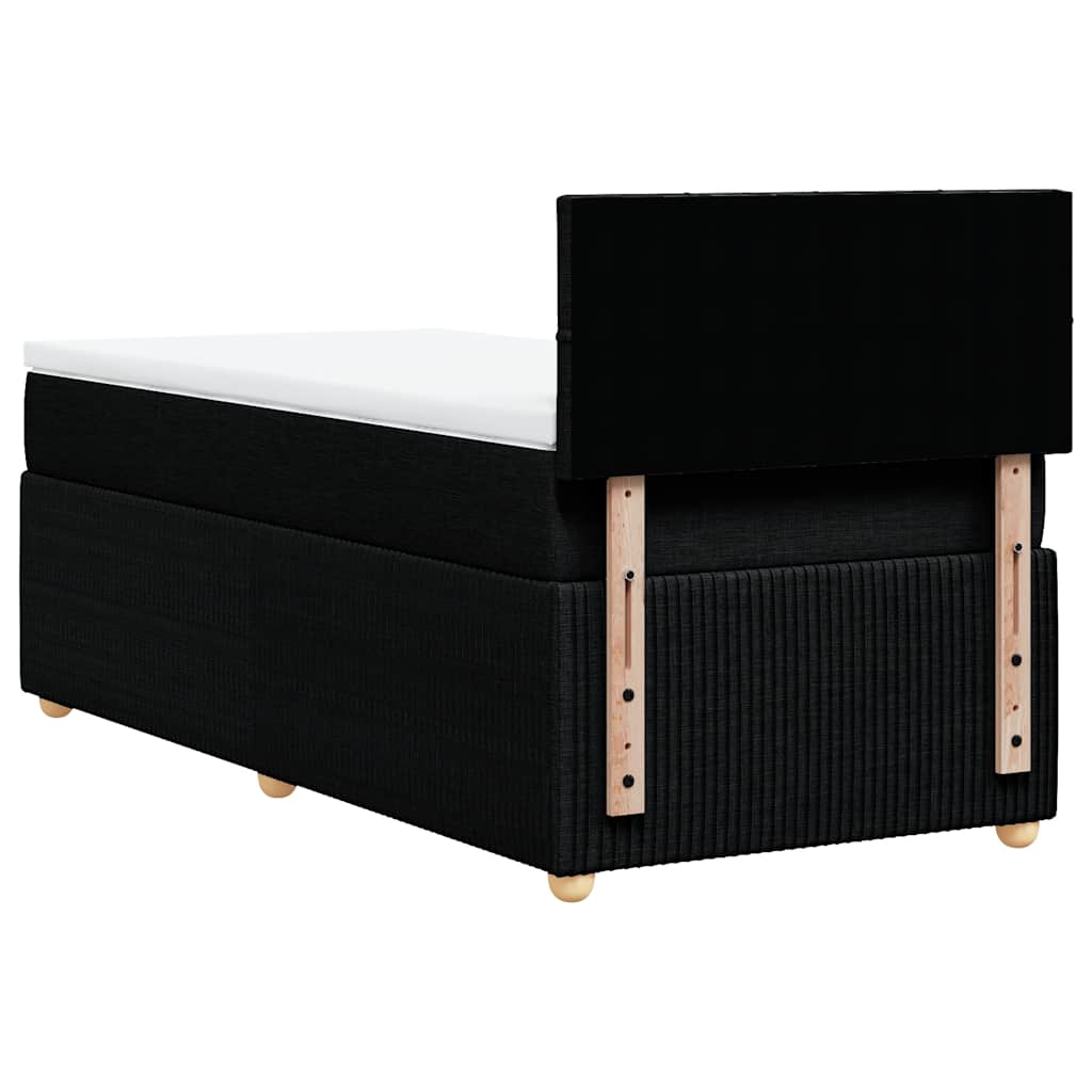 Giroletto a Molle con Materasso Nero 90x200 cm in Tessuto
