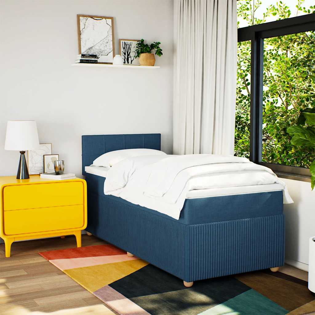 Giroletto a Molle con Materasso Blu 90x200 cm inTessuto | homemem39