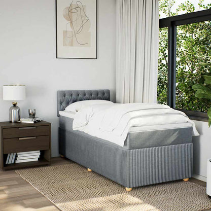 Giroletto a Molle con Materasso Grigio Chiaro 90x200 cm Tessuto