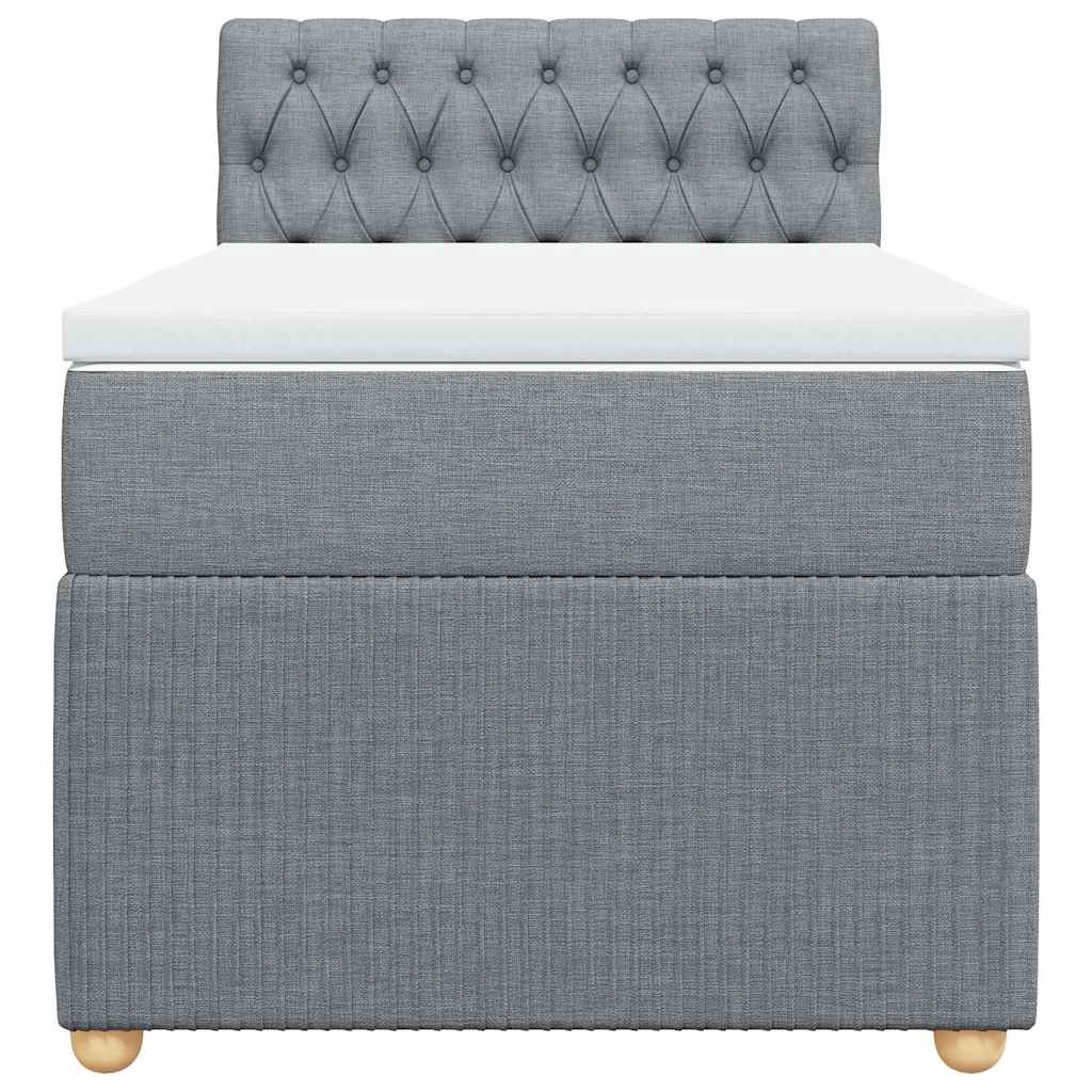 Giroletto a Molle con Materasso Grigio Chiaro 90x200 cm Tessuto