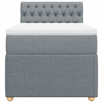 Giroletto a Molle con Materasso Grigio Chiaro 90x200 cm Tessuto