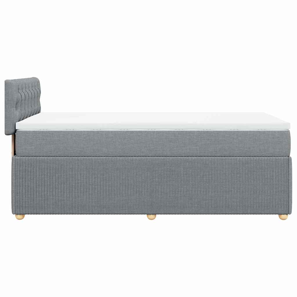 Giroletto a Molle con Materasso Grigio Chiaro 90x200 cm Tessuto