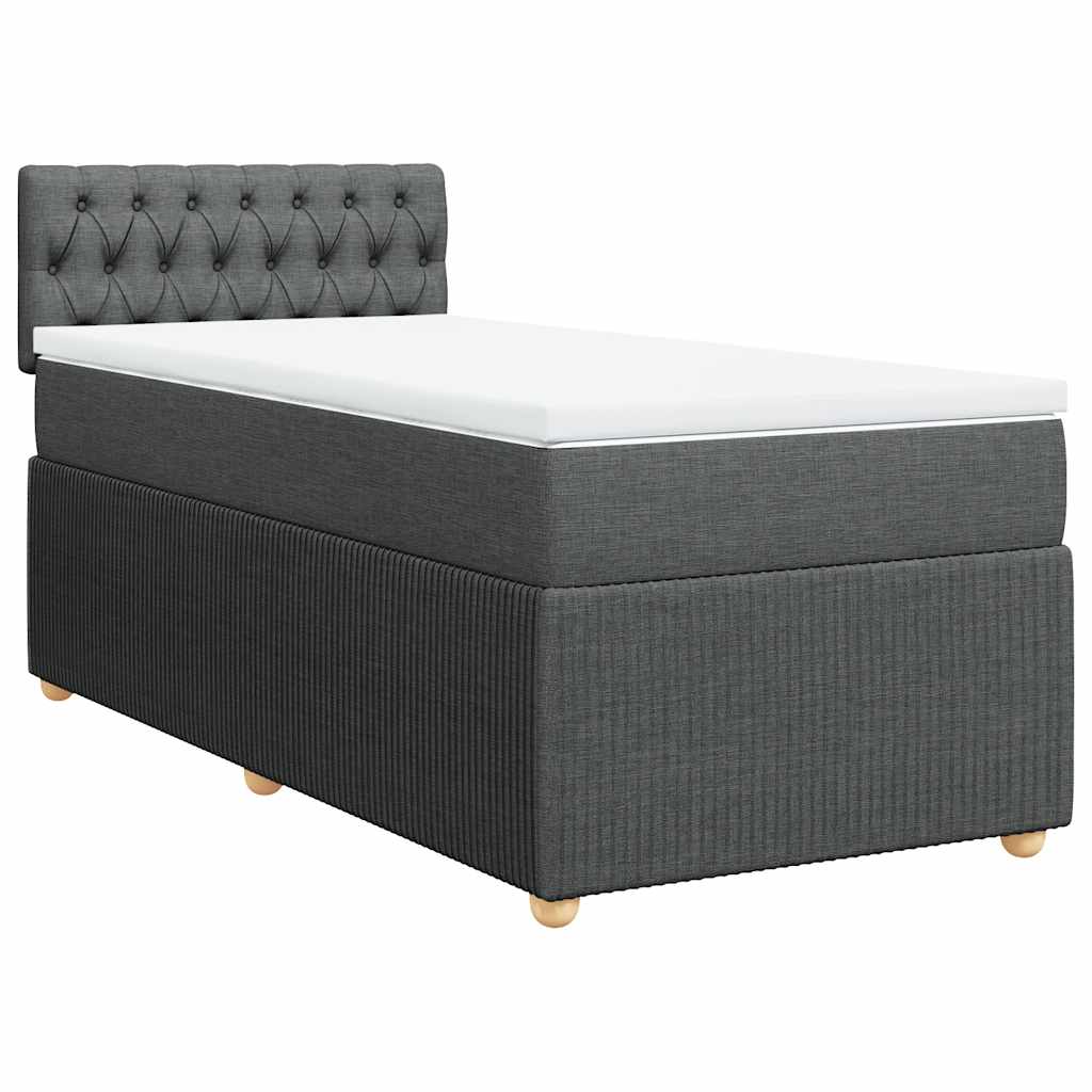 Giroletto a Molle con Materasso Grigio Scuro 90x200 cm Tessuto | homemem39
