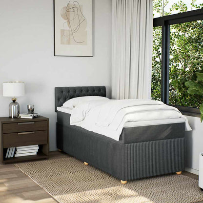 Giroletto a Molle con Materasso Grigio Scuro 90x200 cm Tessuto | homemem39