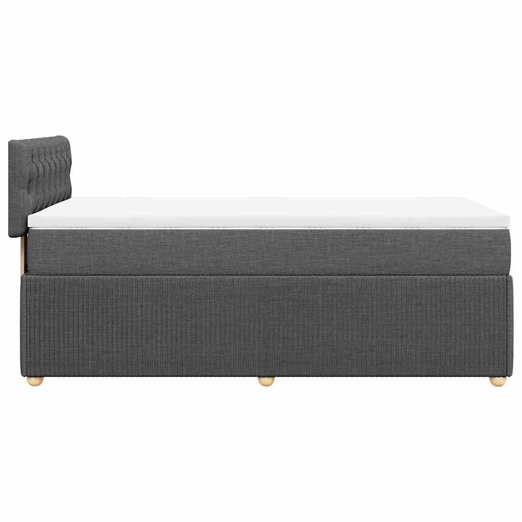 Giroletto a Molle con Materasso Grigio Scuro 90x200 cm Tessuto | homemem39