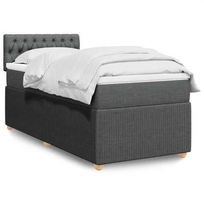 Giroletto a Molle con Materasso Grigio Scuro 90x200 cm Tessuto | homemem39