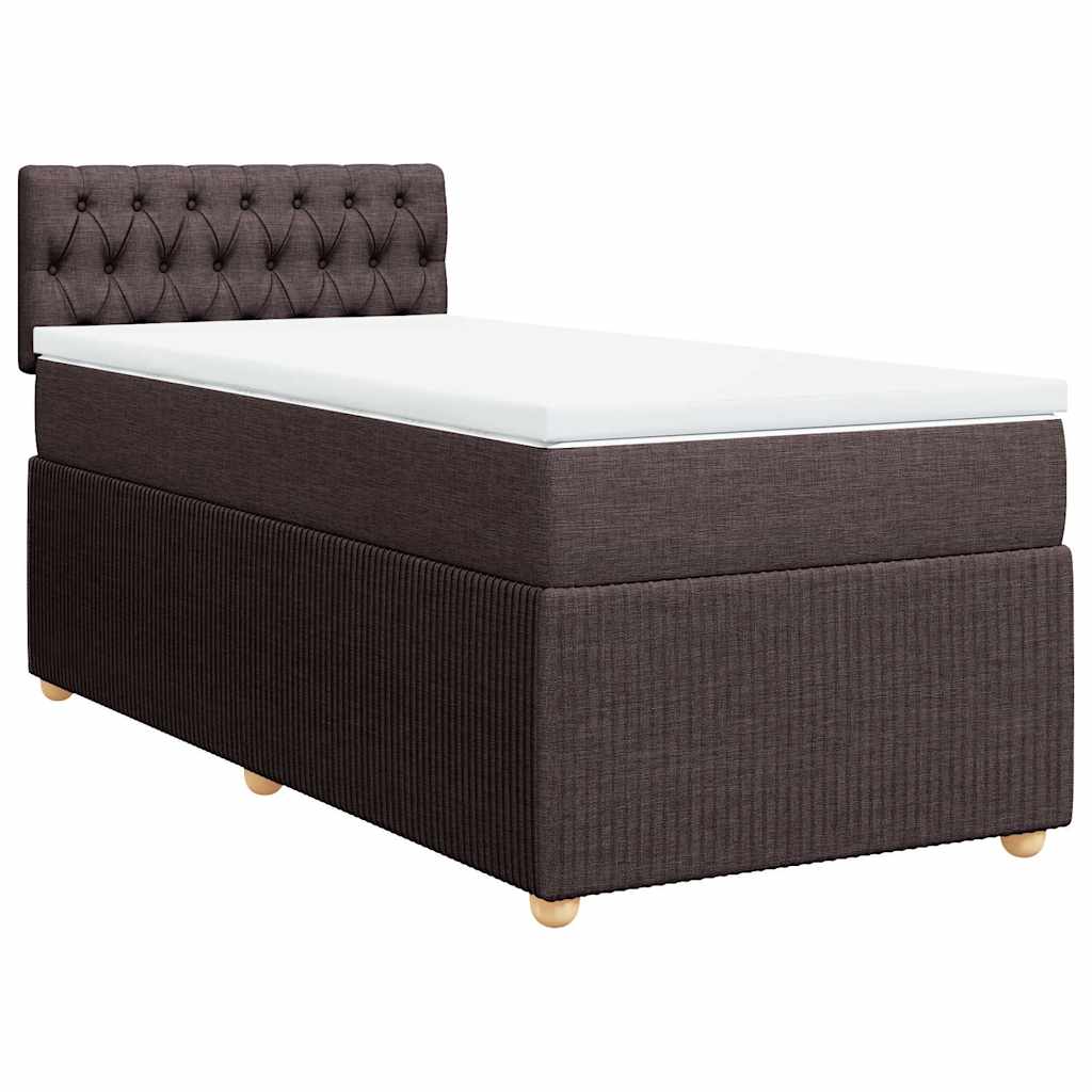 Giroletto a Molle con Materasso Marrone Scuro 90x200 cm Tessuto | homemem39