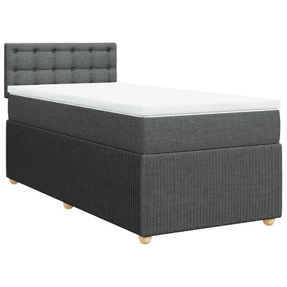 Giroletto a Molle con Materasso Grigio Scuro 90x200 cm Tessuto | homemem39