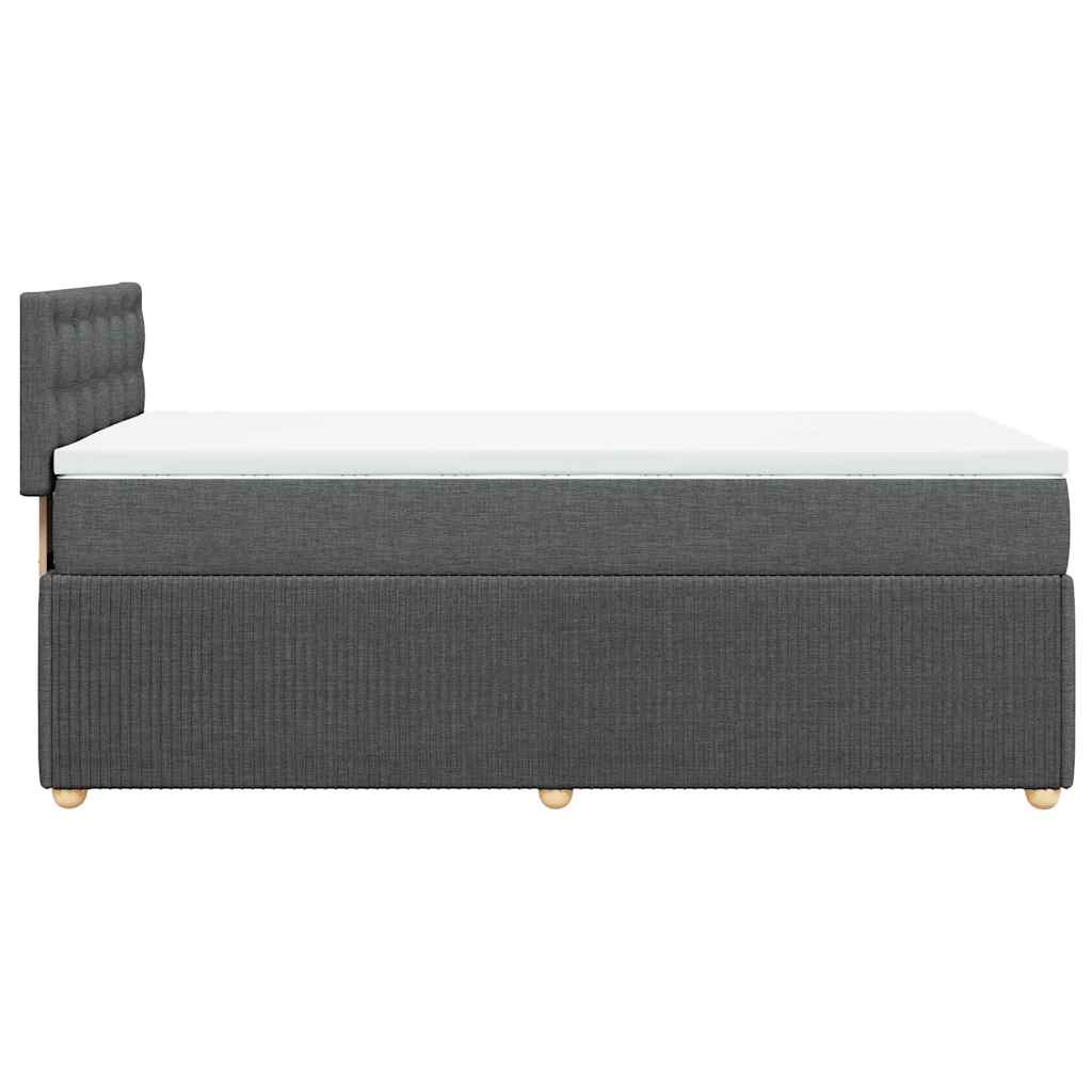 Giroletto a Molle con Materasso Grigio Scuro 90x200 cm Tessuto | homemem39