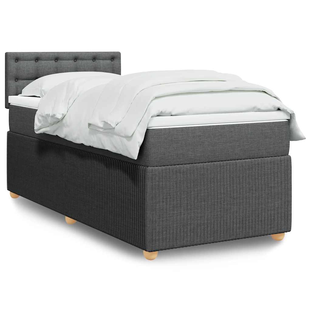 Giroletto a Molle con Materasso Grigio Scuro 90x200 cm Tessuto | homemem39