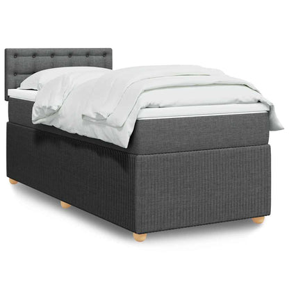 Giroletto a Molle con Materasso Grigio Scuro 90x200 cm Tessuto | homemem39