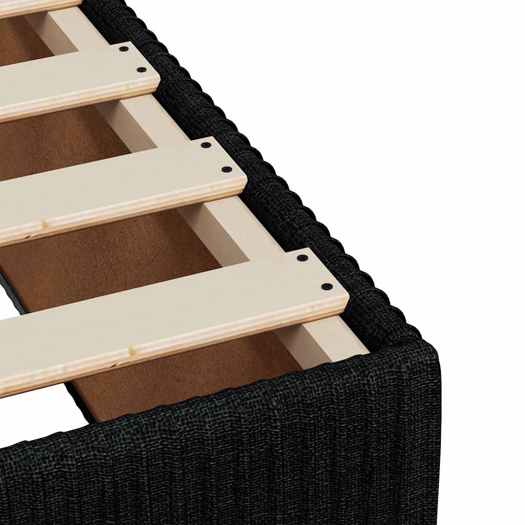 Giroletto a Molle con Materasso Nero 90x200 cm in Tessuto - homemem39