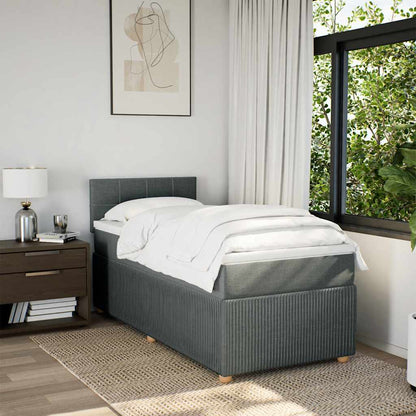 Giroletto a Molle con Materasso Grigio Scuro 100x200 cm Tessuto | homemem39