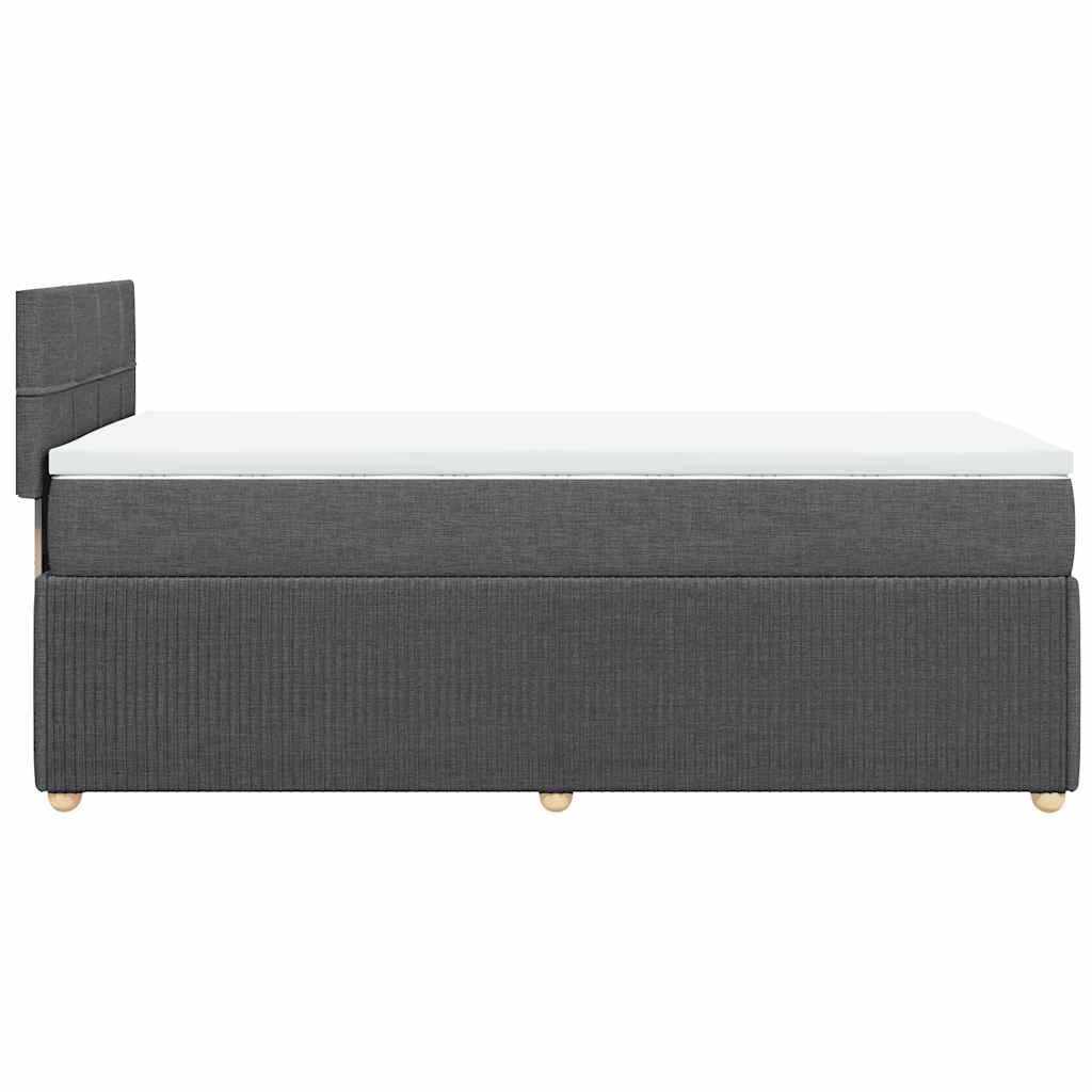 Giroletto a Molle con Materasso Grigio Scuro 100x200 cm Tessuto | homemem39