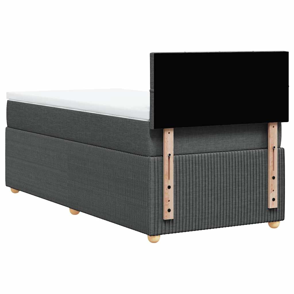 Giroletto a Molle con Materasso Grigio Scuro 100x200 cm Tessuto | homemem39