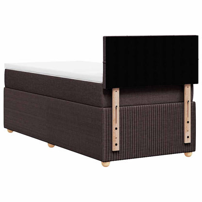 Giroletto a Molle con Materasso Marrone Scuro 100x200cm Tessuto | homemem39