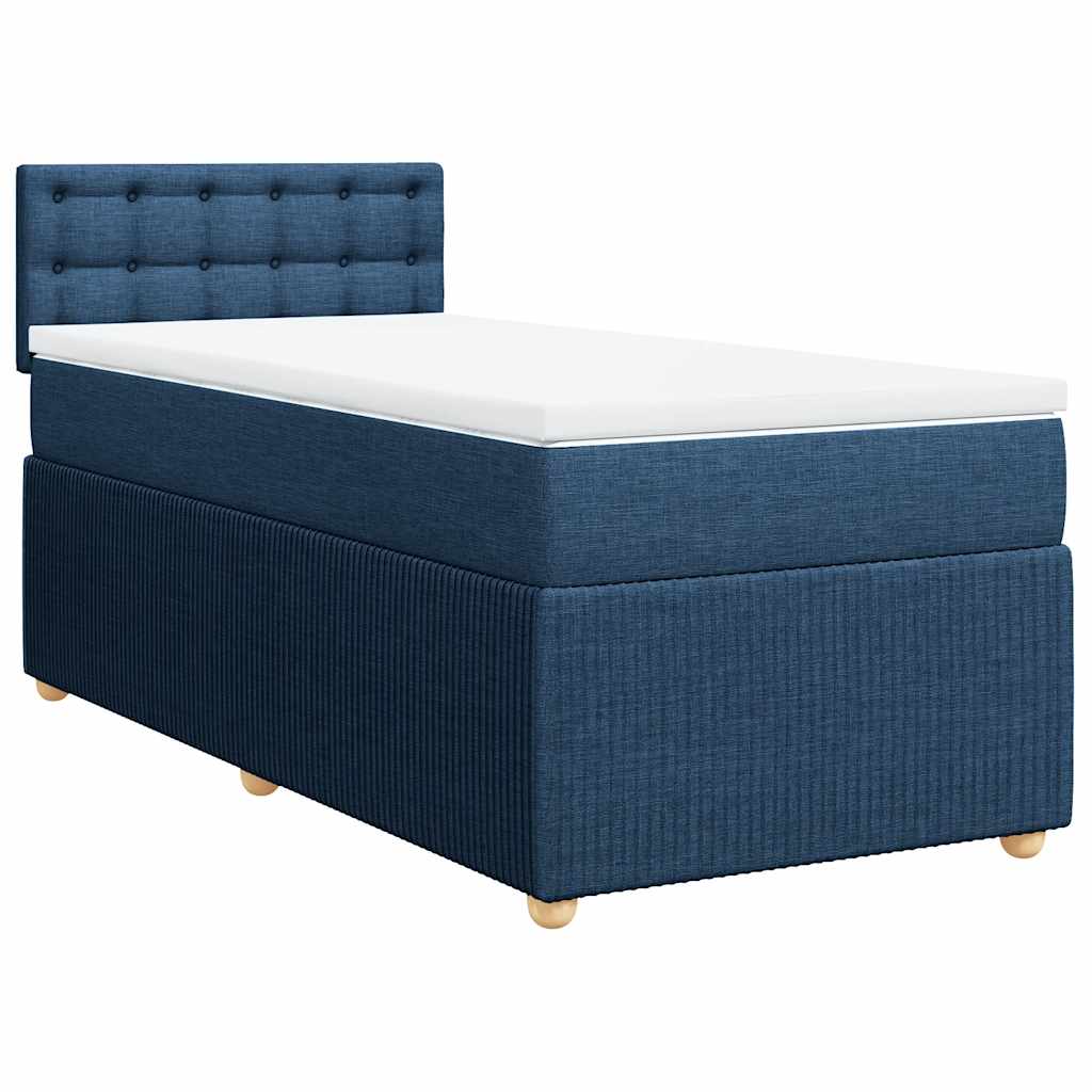 Giroletto a Molle con Materasso Blu 100x200 cm in Tessuto | homemem39