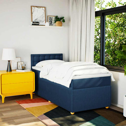 Giroletto a Molle con Materasso Blu 100x200 cm in Tessuto | homemem39