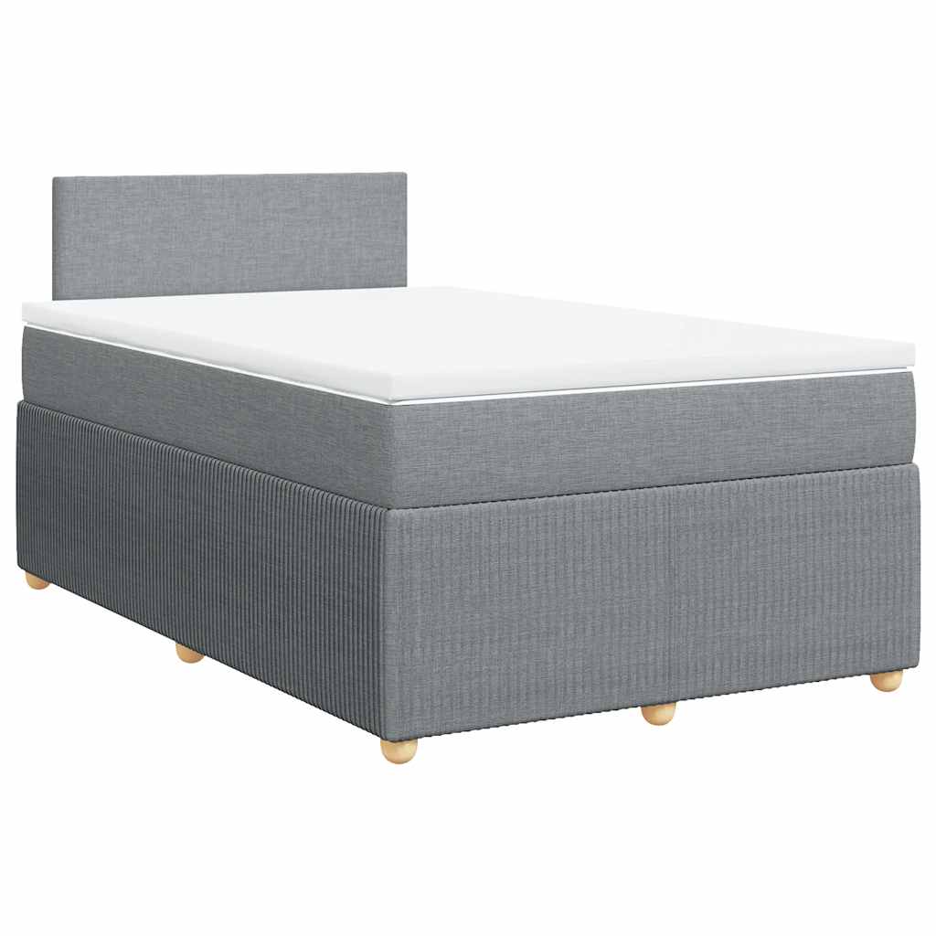 Giroletto a Molle con Materasso Grigio Chiaro 120x190cm Tessuto | homemem39