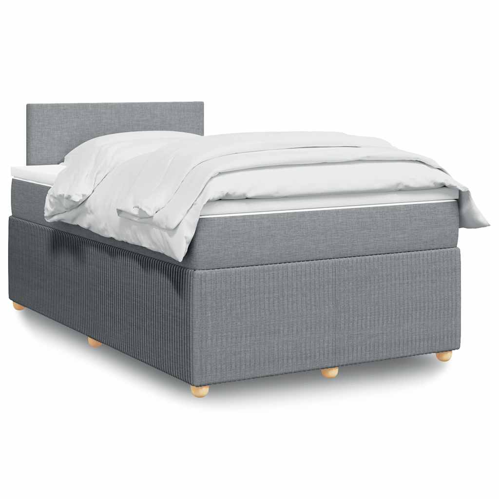 Giroletto a Molle con Materasso Grigio Chiaro 120x190cm Tessuto | homemem39