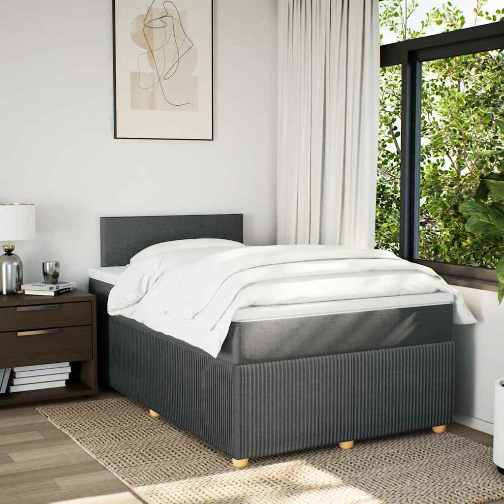 Giroletto a Molle con Materasso Grigio Scuro 120x190cm Tessuto | homemem39