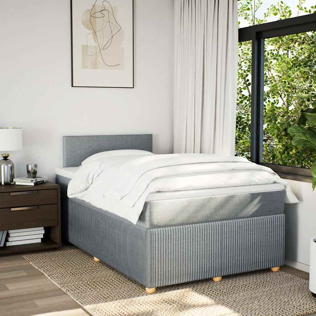 Giroletto a Molle con Materasso Grigio Chiaro 120x200cm Tessuto | homemem39